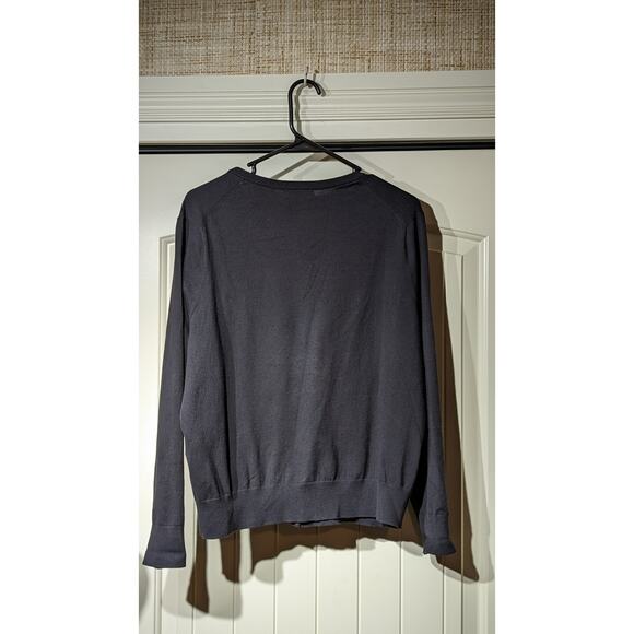 Lands' End Black Closet Staple Button Up Cotton Blend Cardigan Womens Sz L/P - Picture 10 of 10